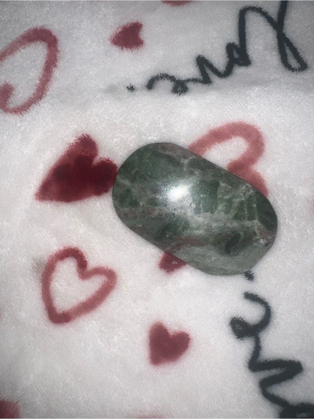 Serpentine (possibly green aventurine) crystal